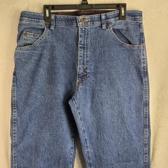 Wrangler Five Star Men's Jeans Regular Fit - Dark Stonewash Size 36 x 32 - Picture 2 of 9